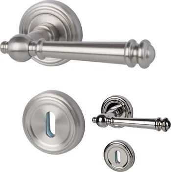 Dveřní kování Südmetall Mount Everest-R, leštěný chrom/nerez vzhled, TopSpeed Nerez vzhled, klika / klika, Cylindrická vložka