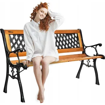 Zahradní lavice Lavice s opěradlem, dřevěná, 125 x 53 cm