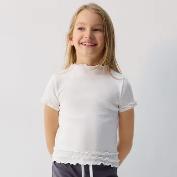 Reserved - Tričko z žebrovaného úpletu - krémová - 457FT-01X - 457FT-01X-152