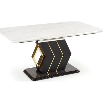 Jídelní stůl Rozkládací stůl Vincenzo do jídelny a obývacího pokoje bílý mramor-černý-zlatý - Halmar Bílý Mramor / Zlatá / Černá 160x76 cm