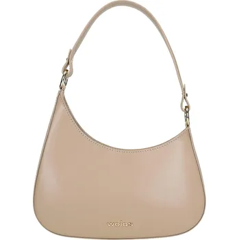 Kabelka Wojas kabelka z pravé lícové kůže béžová