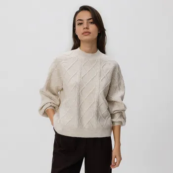 Dámský svetr Reserved - Svetr s příměsí vlny - béžová - 283GV-08M - 283GV-08M-S