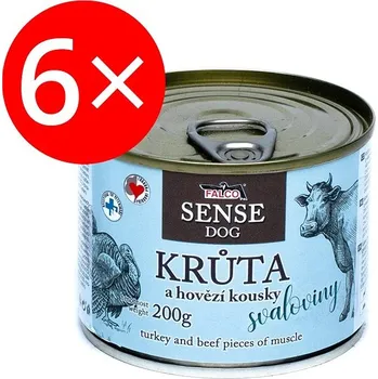 Krmivo pro psa Sokol Falco Sense Dog krůta a hovězí 6 × 200 g