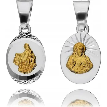 Přívěsek STŘÍBRNÝ MEDAILON ŠKAPULÍŘ Matka Boží ŠKAPULÍŘOVÁ MALÝ DÁMSKÝ PÁNSKÝ
