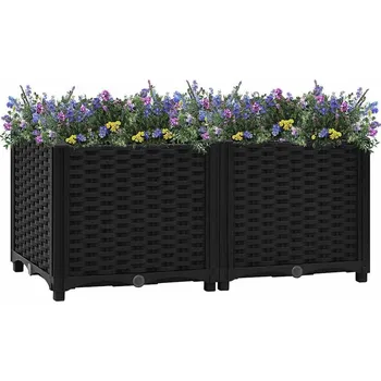 Vyvýšený záhon vidaXL Vyvýšený záhon 80 x 40 x 38 cm polypropylen [153294] Barva: Černá