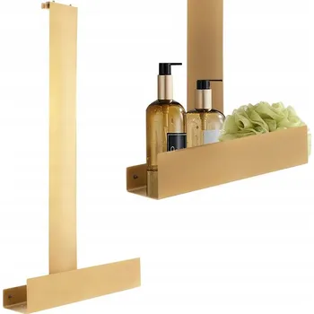 Koupelnový nábytek Závěsná koupelnová police Rea Tori, žlutá, matný kov