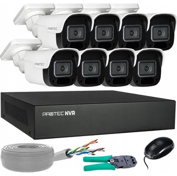 IP kamera Sada monitoringu 8 IP PoE kamer 4Mpx s mikrofonem, online náhled, bez HDD