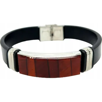 Náramek PÁNSKÝ JANTAROVÝ NÁRAMEK OCEL ELEGANTNÍ