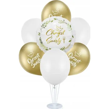Balónek Sada balónků na stojanu Křest Svatý holubička