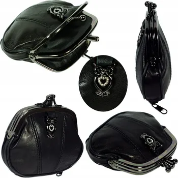 Peněženka Univerzální kožená dámská peněženka na mince s klipem - malá