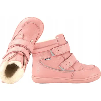 Dívčí zimní obuv BARTEK 8401455 BAREFOOT ZIMNÍ BOTY ZATEPLENÉ VLNOU SNĚHULE 27 Růžová