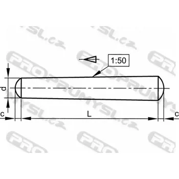Vrták Kolík kuželový DIN 1B 12x140