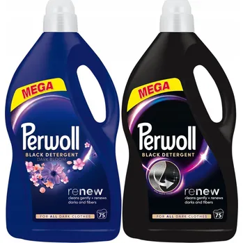 Prací gel Perwoll Renew Dark Bloom Tekutý prací prostředek na černé a tmavé prádlo 2x3,75l