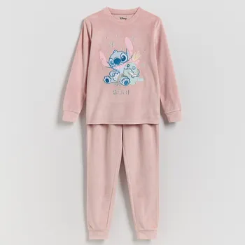 Dívčí spodní prádlo Reserved - Velurové pyžamo Lilo a Stitch - pudrově růžová - 594EB-39X - 594EB-39X-U13