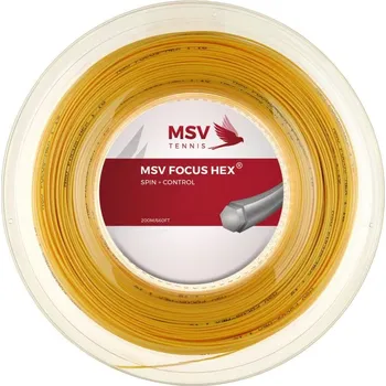 Struna na výplet tenisové rakety Tenisový výplet MSV Focus Hex (200 m) - yellow Žlutý (1.23 mm)