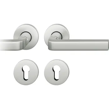 Dveřní kování Kování FSB 76 1004 požární Eloxovaný hliník, klika / klika, Kulatá rozeta standardní, Pravé provedení