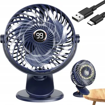 Domácí ventilátor Mini ventilátor Bedee NABÍJECÍ ventilátor modrý