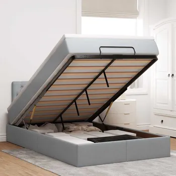 Postel zahrada-XL Osmanský postel s matrací světle šedá 120x200 cm textil 3311532