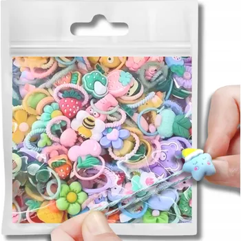 Sada gumiček do vlasů froté, vícebarevné, 40 ks