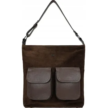 Kabelka Wojas kabelka z pravé kůže hnědá