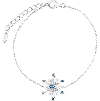 Náramek Stříbrný náramek se spinelem a zirkony - sněhová vločka - AP535-5816