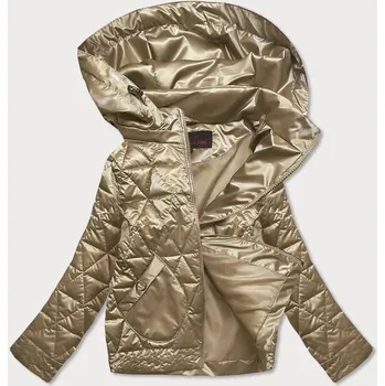 Dámská bunda Zlatá metalická bunda pro ženy s kapucí R54 6&8 Fashion, odstíny žluté XXL (44) i392_17170-48