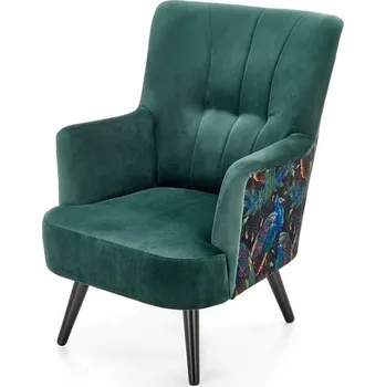 Křeslo Elegantní křeslo do obývacího pokoje Pagoni - Halmar Tmavě Zelená 67x95 cm