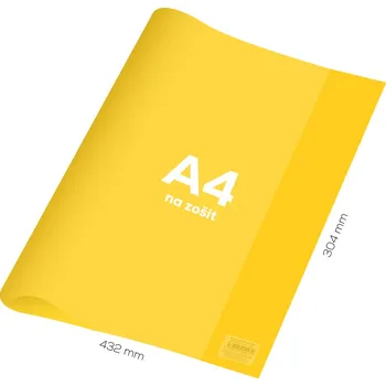 Sešit Junior Obal na sešit A4 PVC 432x304 mm - průhledný/žlutý