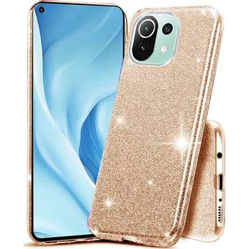 Pouzdro na mobilní telefon Zadní Kryt GSMstyle pro Xiaomi Mi 11 Lite + sklo, zlatý