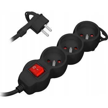 Napájecí kabel Prodlužovací Kabel lištový Orno 1,5 m, 3 ks zásuvek, černý
