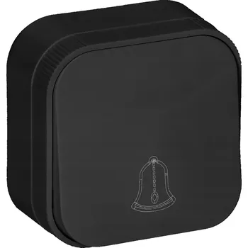 Domovní zvonek Tlačítko zvonku na omítku Orno OR-OE-7204/B černé