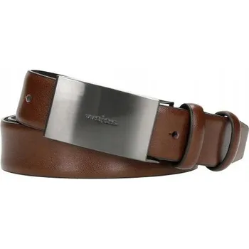 Opasek PÁSEK kožený opasek elegantní z přírodní kůže s celou přezkou Wojas hnědý 100
