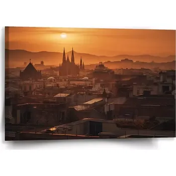 Obraz Sablio Obraz Barcelona Night Skyline - 60x40 cm