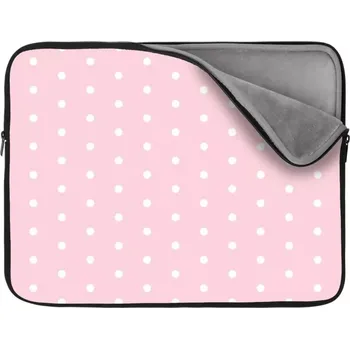pouzdro na notebook Sablio Obal na notebook Bílé puntíky na růžové - 13"