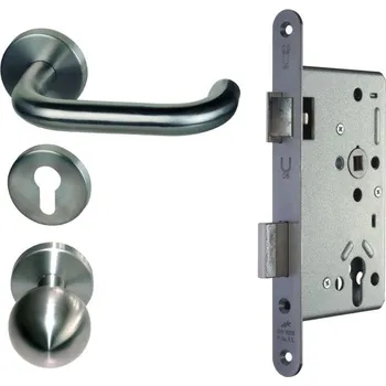 Dveřní kování Panikové kování -sada pro dveře, klika/koule + zámek Klika pravá / zámek pravý