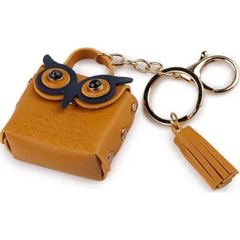 Přívěsek Přívěsek minikabelka na batoh / klíče sova, barva 2 béžová tm.
