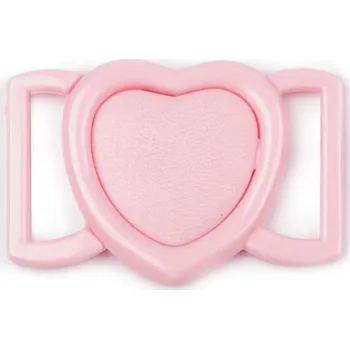 Plavkové zapínání srdce šíře 20 mm plastové, barva 4 růžová sv.