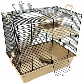 Klec pro křečka, potkana, velká klec pro hlodavce, vybavená domeček, kolotoč, miska