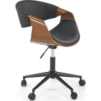 Křeslo Kancelářské křeslo BILBO černé / ořechové - Halmar 55x72-82 cm