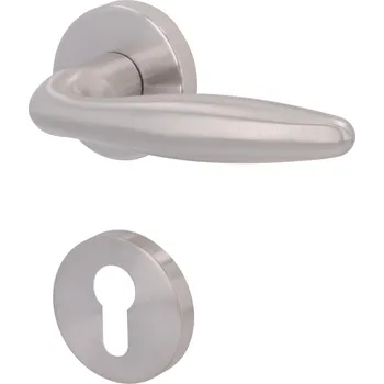 Dveřní kování Südmetall Arena-R, nerez kartáčovaná, TopSpeed Cylindrická vložka, Objektové dveře, Klika jednostranná, levá