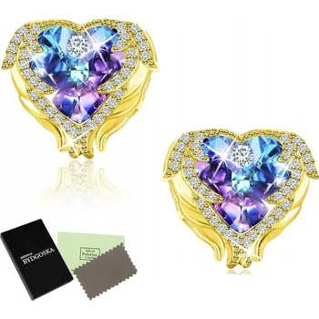 Náušnice NÁUŠNICE MENNICA BYDGOSKA VE TVARU SRDCE Z POZLÁCENÉHO STŘÍBRA RYZOSTI 925