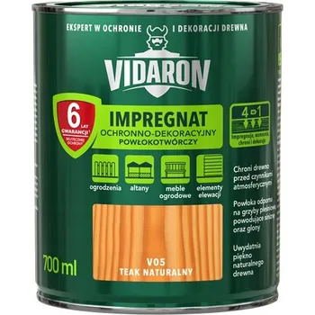 impregnace na dřevo Impregnát na dřevo Vidaron V05 Tek Přírodní 0,7 l