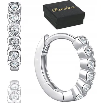 Náušnice Stříbrné Náušnice RYZOST 925 KOLEČKA OBRUČE STŘÍBRO KOLEČKA ze srdce Dámské