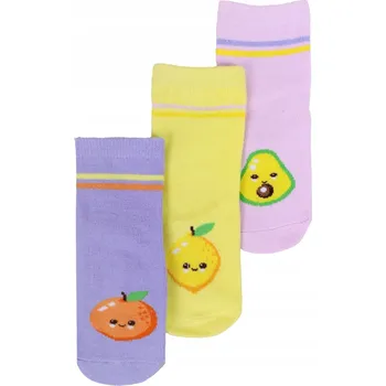 Ponožky dívčí dětské bavlněné ovoce ABS 3PAK 20-22 YOCLUB