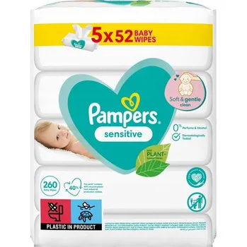 Dětský vlhčený ubrousek Vlhčené ubrousky Pampers Sensitive 5 x 52 ks