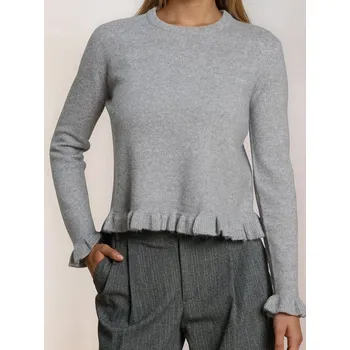 Dámský svetr Sinsay - Svetr s ozdobnými volány s příměsí vlny - šedá - 268FJ-90M - 268FJ-90M-XL