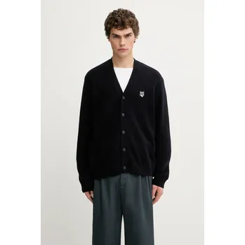 Dámský svetr Vlněný kardigan Maison Kitsuné Fox Head Lambwsool Comfort, M, námořnická modř, 59X