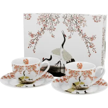 Sakura a jeřábi – sada 2 espresso šálků (Japan Collection)