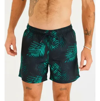 Pánské plavky DECATHLON Pánské surfařské kraťasy 100 15" Palm S MODRÁ