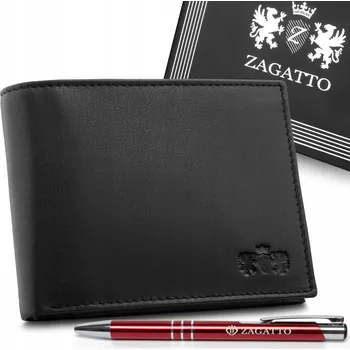 Peněženka Pánská kožená peněženka černá, prostorná, pravá kůže s RFID ochranou ZAGATTO